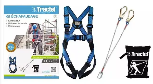 Kit échafaudage TRACTEL harnais + longe double - 70152