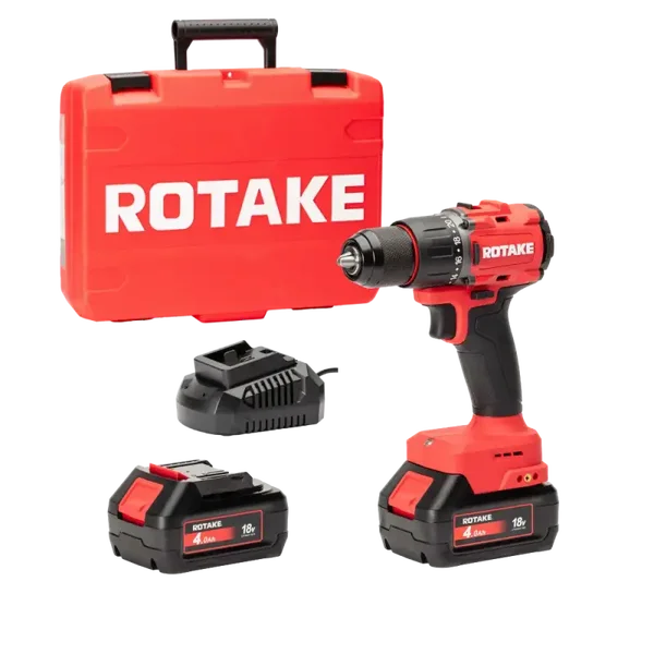 Perceuse visseuse à percussion 18V 70Nm avec 2 batteries 18V 4AH, Chargeur, Coffret - ROTAKE - D1H-40D