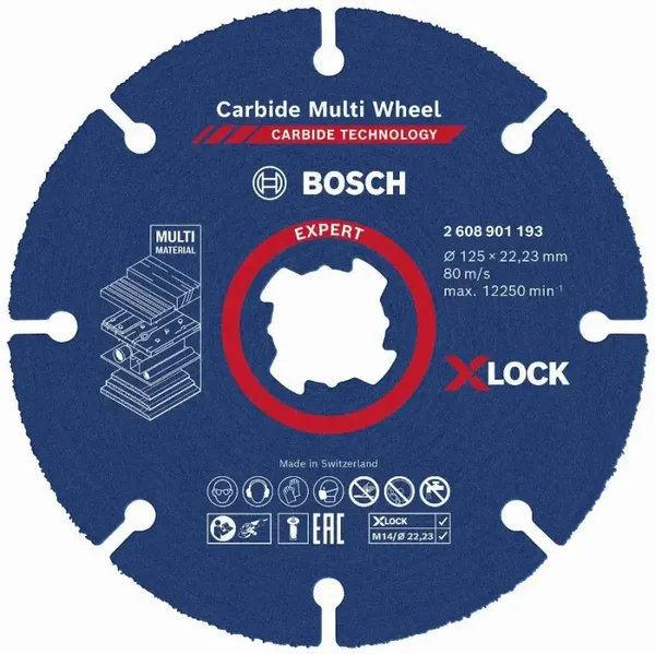 2608901193 Disque carbure X-Lock Multiwheel Expert BOSCH 125 mm - 2608901193 Disque carbure X-Lock Multiwheel Expert BOSCH 125 mm - 2608901193