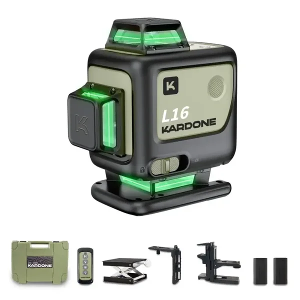 Niveau Laser L16-360G à Lignes vertes 360° + accessoires - KARDONE - L16-360G