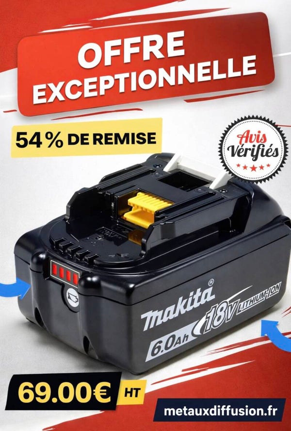 BATTERIE MAKITA 18VLT 6Ah