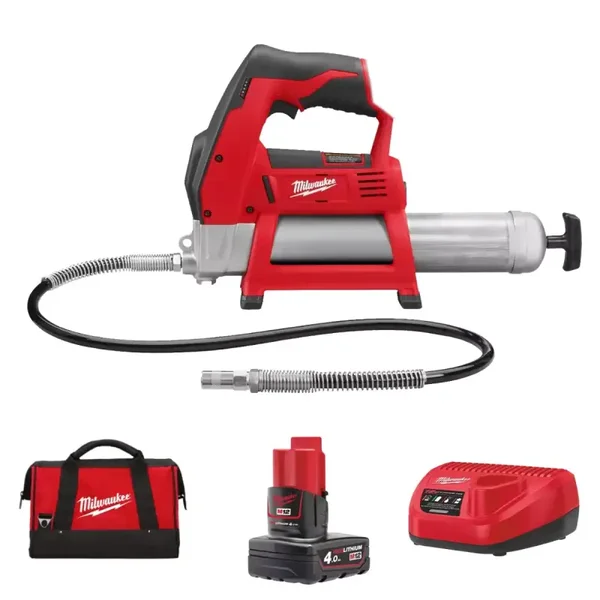 Pompe à graisse M12 GG-401B - MILWAUKEE - avec une batterie 12V 4.0Ah chargeur - sac de transport - 4933441675
