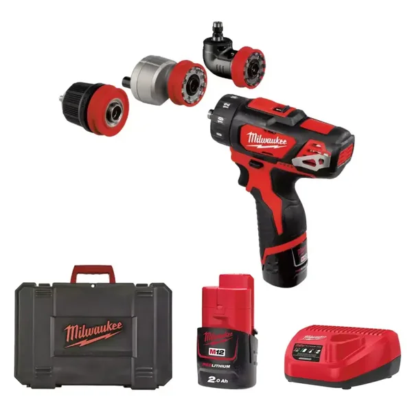 Perceuse visseuse 5 en 1 M12BDDXKIT-202C MILWAUKEE - 2 batt. 2Ah - 4933447836