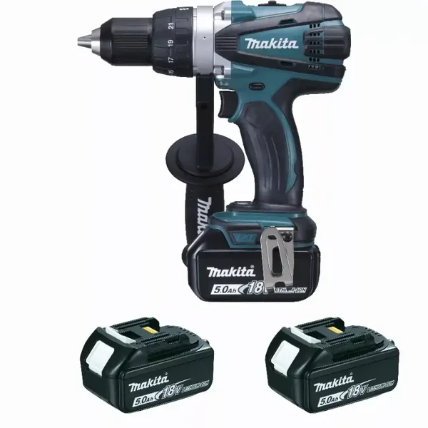 Perceuse visseuse 18 V Li-Ion 5 Ah Ø 13 mm MAKITA - 3 batteries, chargeur, coffret - DDF458RT3J