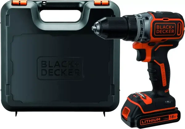 Perceuse-Visseuse sans fil 18V -BLACK+DECKER - avec 1 batterie 18V 1.5 Ah - chargeur - coffret - BL186K-QW