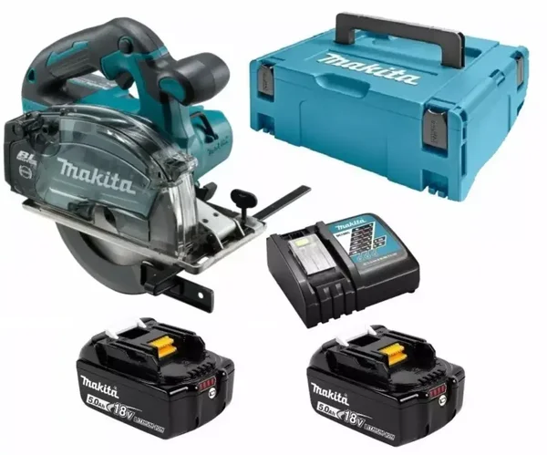 Scie circulaire à métaux 18 V LXT Ø 150 mm MAKITA - avec 2 batteries 18 V 5Ah - chargeur - MakPac- DCS553RTJ