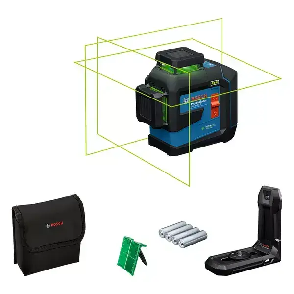 Laser lignes 3 plans GLL 80-33 G Professional + 4 piles 1.5 V LR6 AA - BOSCH - 601065500
