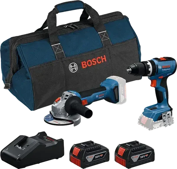 GSB 18V-65 + GWS 18V-8 + 2 batteries GBA 4.0Ah + GAL 18V-40 + sac RAF - BOSCH - 0615A5008Z