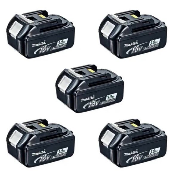 Lot de 2 batteries 18v 5Ah + 3 batteries 18v 3Ah MAKITA