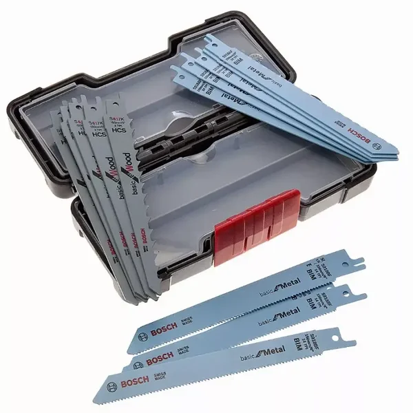 Coffret de lames pour scie sabre BOSCH - bois et métal - 15 pièces - 2607010901