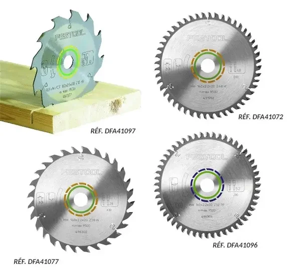 Lot de lames de scie plongeante - FESTOOL - 4 pièces - TS55