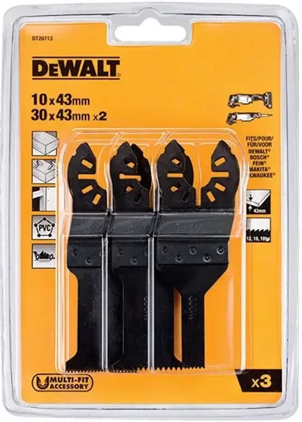 3 lames pour Multicutter DEWALT - multimatériaux - DT20713