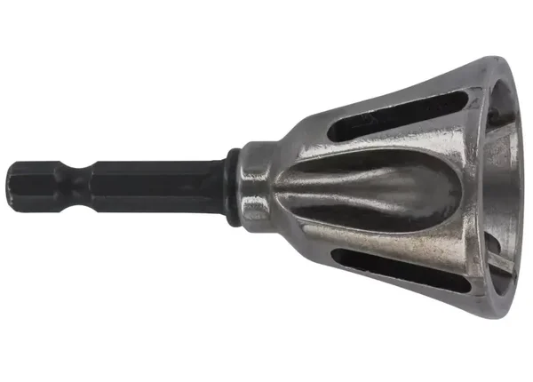 Fraise 4 lames HSS à ébavurer les tubes et les tiges filetées. Queue hexagonale 6.35mm quick change -Ø 4 à 22 mm - TIVOLY - 10333120002