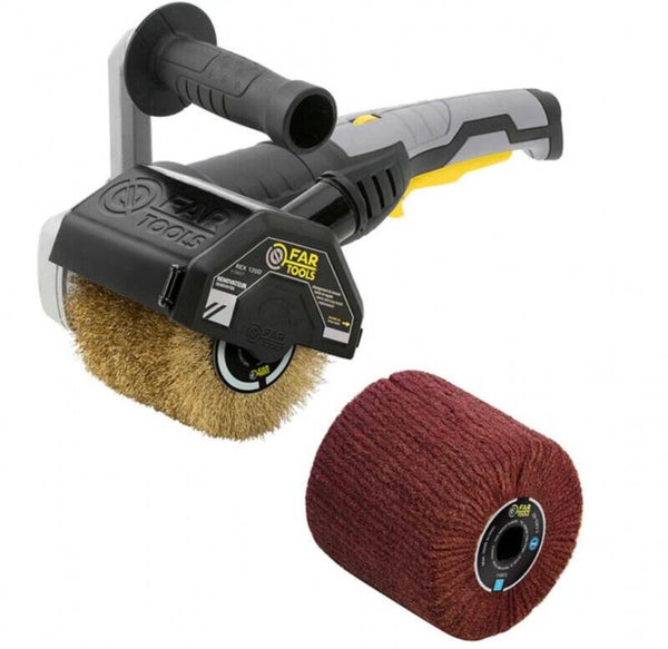 FARTOOLS Rénovateur extérieur 1300W REX 120D avec 2 brosses (laiton, fibre synthétique) @120x100mm FARTOOLS