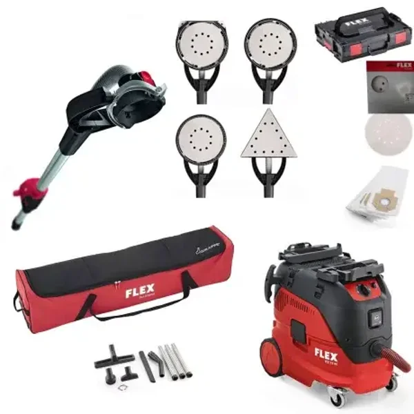 Giraffe® GE 7 avec housse + Aspirateur 30 L VCE 33 AC + 4 têtes de ponçage - FLEX
