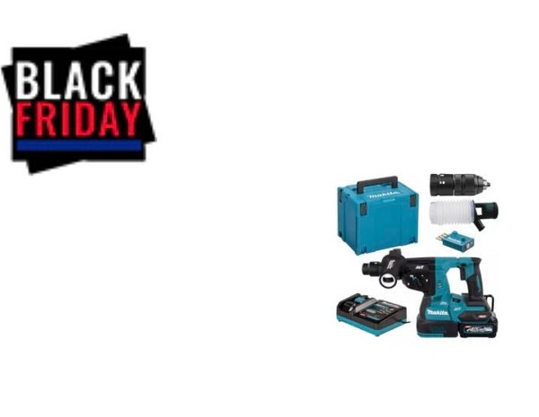 Perfo-burineur SDS-Plus 40 V max 28 mm - MAKITA - avec 1 batterie 40V 4.0Ah - chargeur - MakPac - HR002GM202