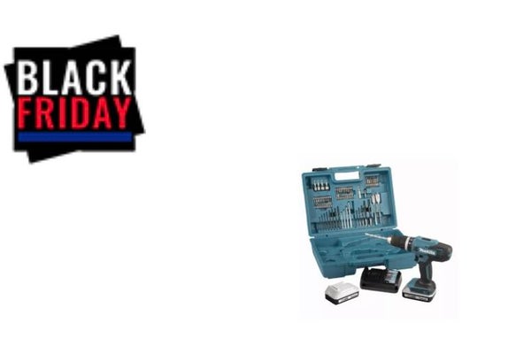 Perceuse visseuse à percussion 18V 42 Nm - MAKITA - 2 batteries 18v 2ah BL1820G + chargeur + 74 pièces - HP488DAEX1