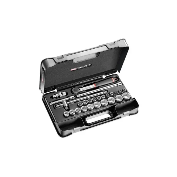 Coffret DBOX 26 pièces Cliquet étanche et douilles 1/2" 6 pans métriques FACOM - S.161-4P6PB