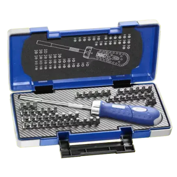 Tournevis porte-embouts revolver cliquet + embouts EXPERT by Facom - 59 pièces - E160804