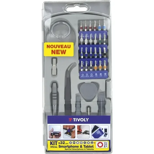 Coffret TIVOLY 32 pièces - Spécial reparation Smartphone - 1150157