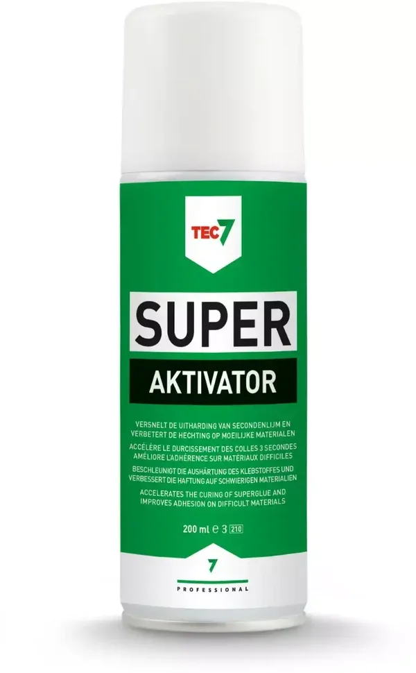 Super Aktivator accélérateur de polymérisation pour colle instantanée Super - TEC7 - (aérosol de 200 ml) - 501105000