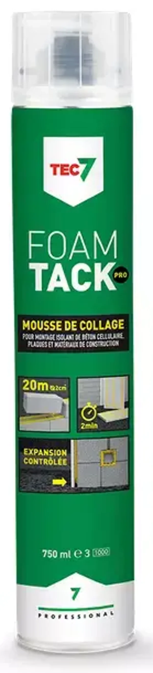 Mousse de collage Foam Tack Pro TEC7 - Cartouche 750ml - 670009227