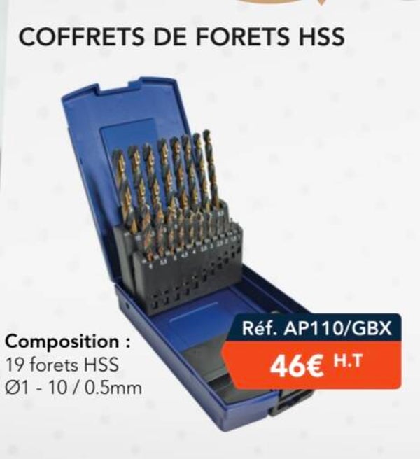 Coffret 19 forêts Hss GBX 1 a 10 par 0.5