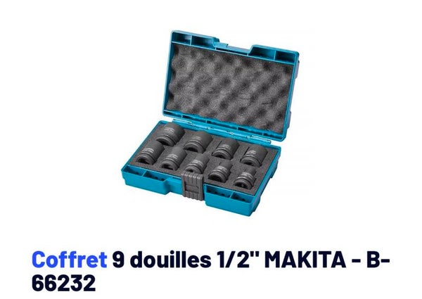 Coffret assortiment douilles a choc Makita