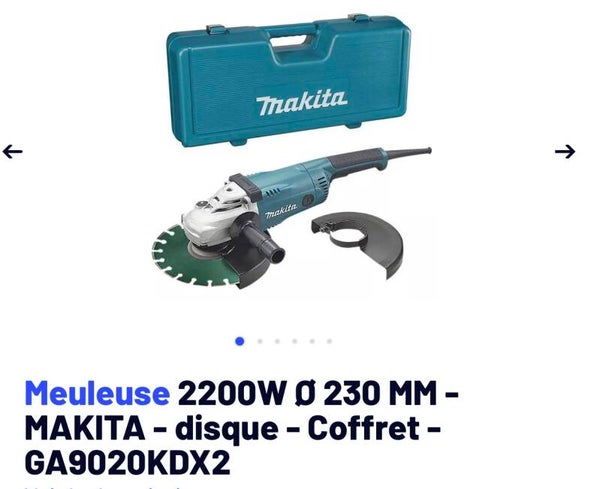 GA9020KDX2  meuleuse 230mm 2200w  livrée avec coffret de transport et disque diamant 230mm