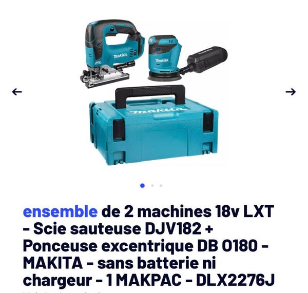 Kit 2 machines 18vlt vendu nue en coffret Makita