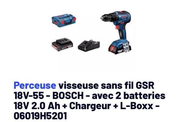 Perceuse visseuse Bosch 18v 2Ah