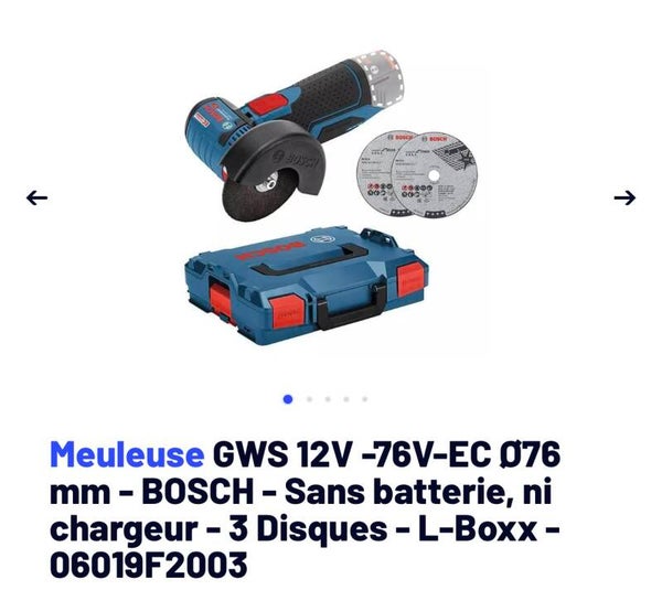 Meuleuse 12v en coffret livrée nue
