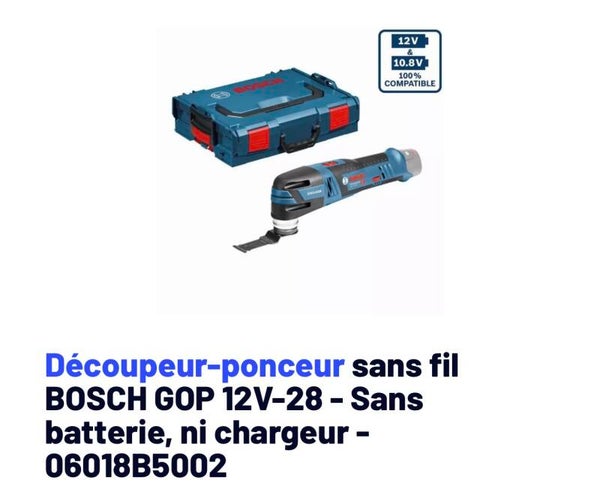 Découpeur ponceur Bosch 12v coffret et accessoires livré nue