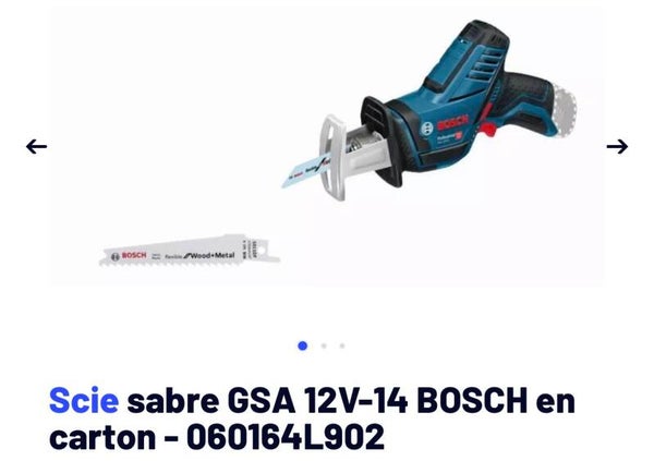 Scie sabre Bosch 12v nue boite carton