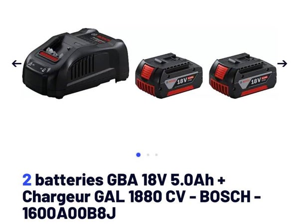 Ensemble 2 batteries 18v 5Ah + chargeur le meilleur compromis