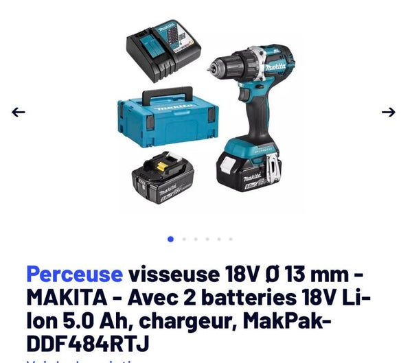 Perceuse visseuse DDF484RTJ Makita