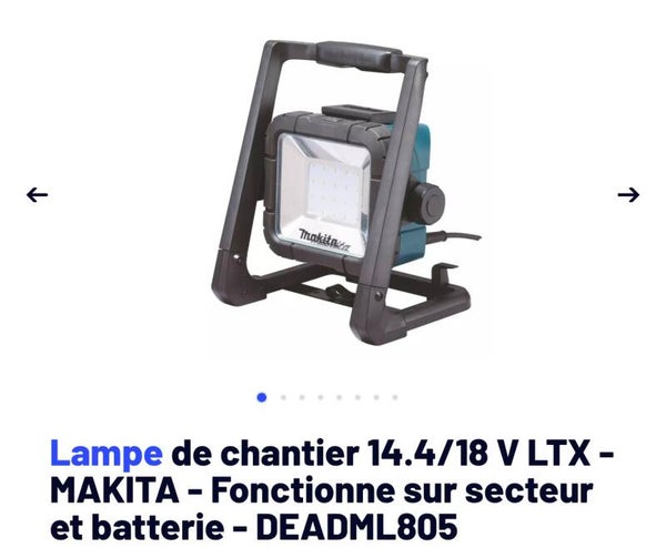 Lampe de chantier Makita  batterie ou secteur (Copie)