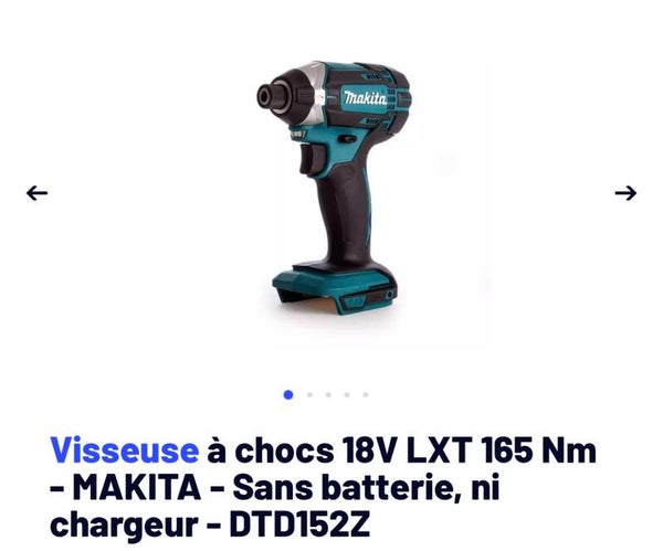 Visseuse choc makita. 18v livrée nue  boite carton très bon rapport qualité prix