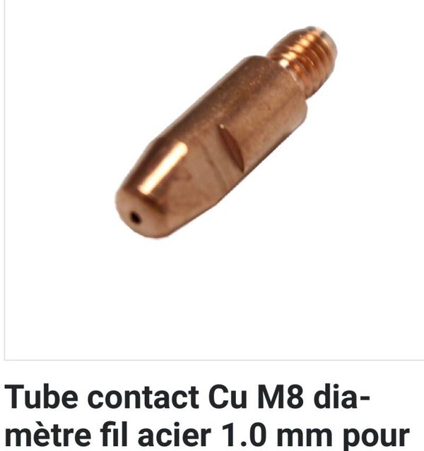 Tube contact mig M8 10/10eme blister de 10 pcs