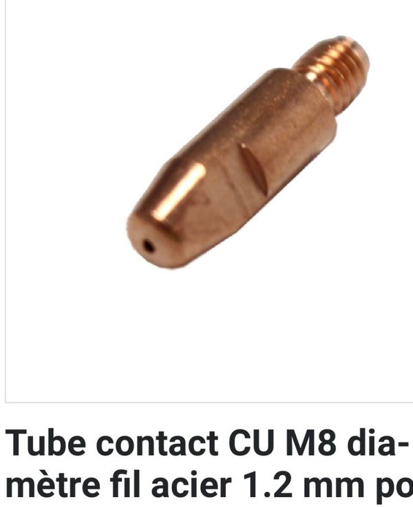 Tube contact M8 fil 1.2 vendus par 10 pcs