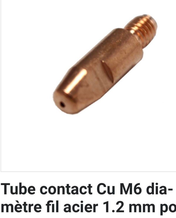 Tube contact M6 1.2mm pour fil acier vendus par 10 pcs