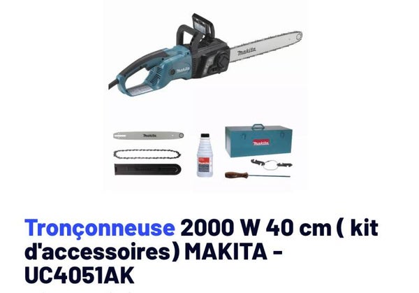 Tronçonneuse Makita 2000w 40cm + accessoires