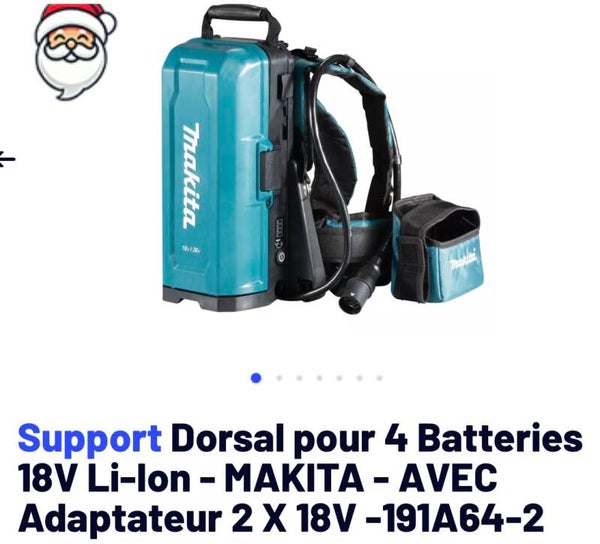 Support dorsal Makita 4 batteries 18v
