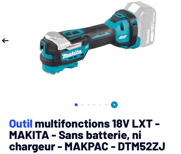 Découpeur ponceur 18v Makita livré nu en coffret. La dernière génération sortie