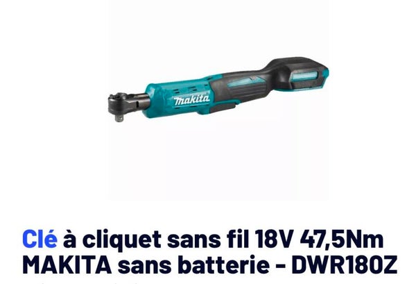 Clé à cliquet sans fil 18 vlts