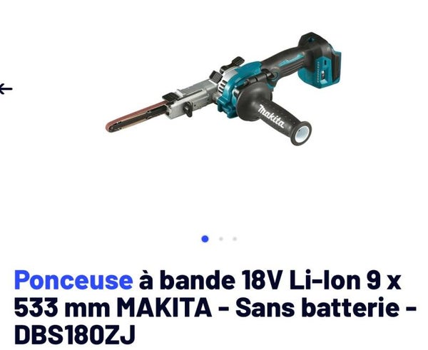 Ponceuse à bande 18v Makita livré nue en coffret