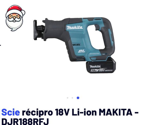 Scie sabre Makita 18v complète 2 batt 18v 3 Ah chargeur coffret