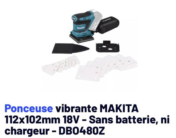 Ponceuse excentrique 125mm 18v Makita vendu nue boite carton