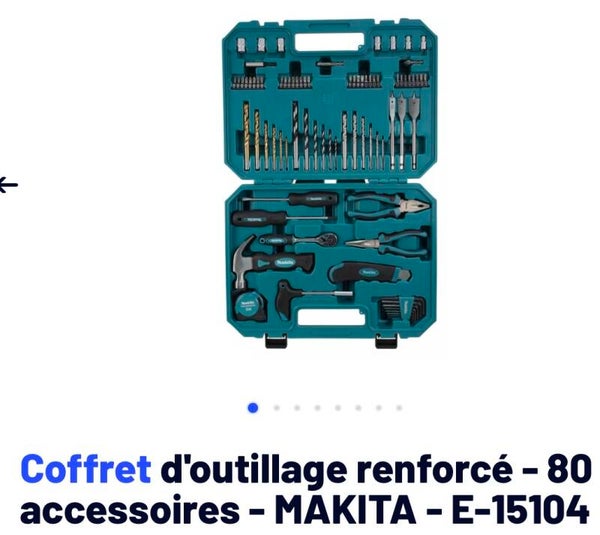 Coffret Makita d’outillages renforcés 80 pcs