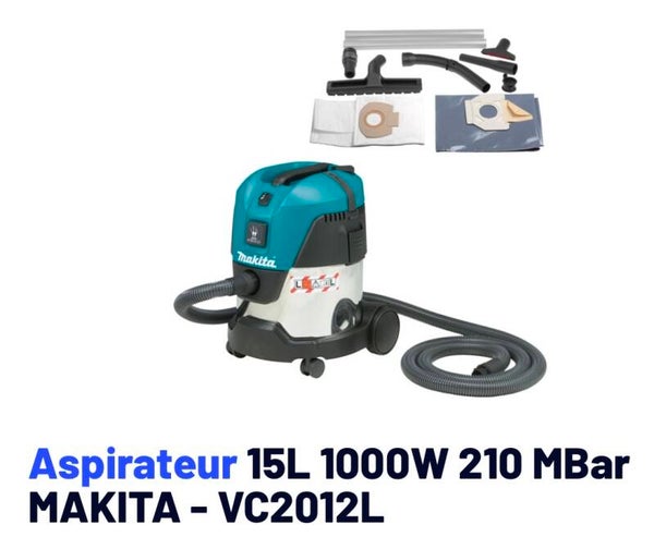 Aspirateur cuve inox eau poussière Makita VC2012L